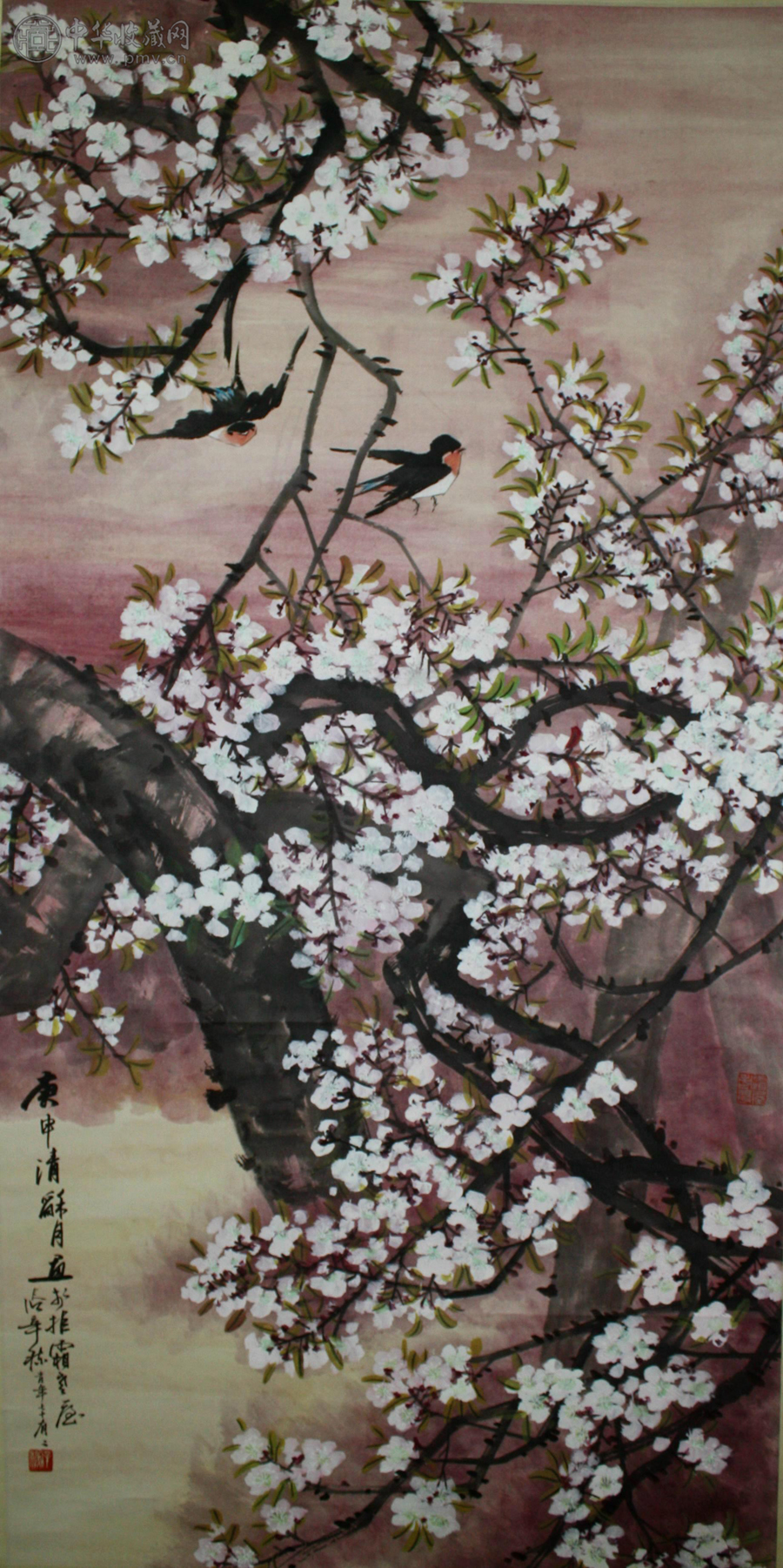 张辛稼（1909-1991年） 花鸟 179x97cm