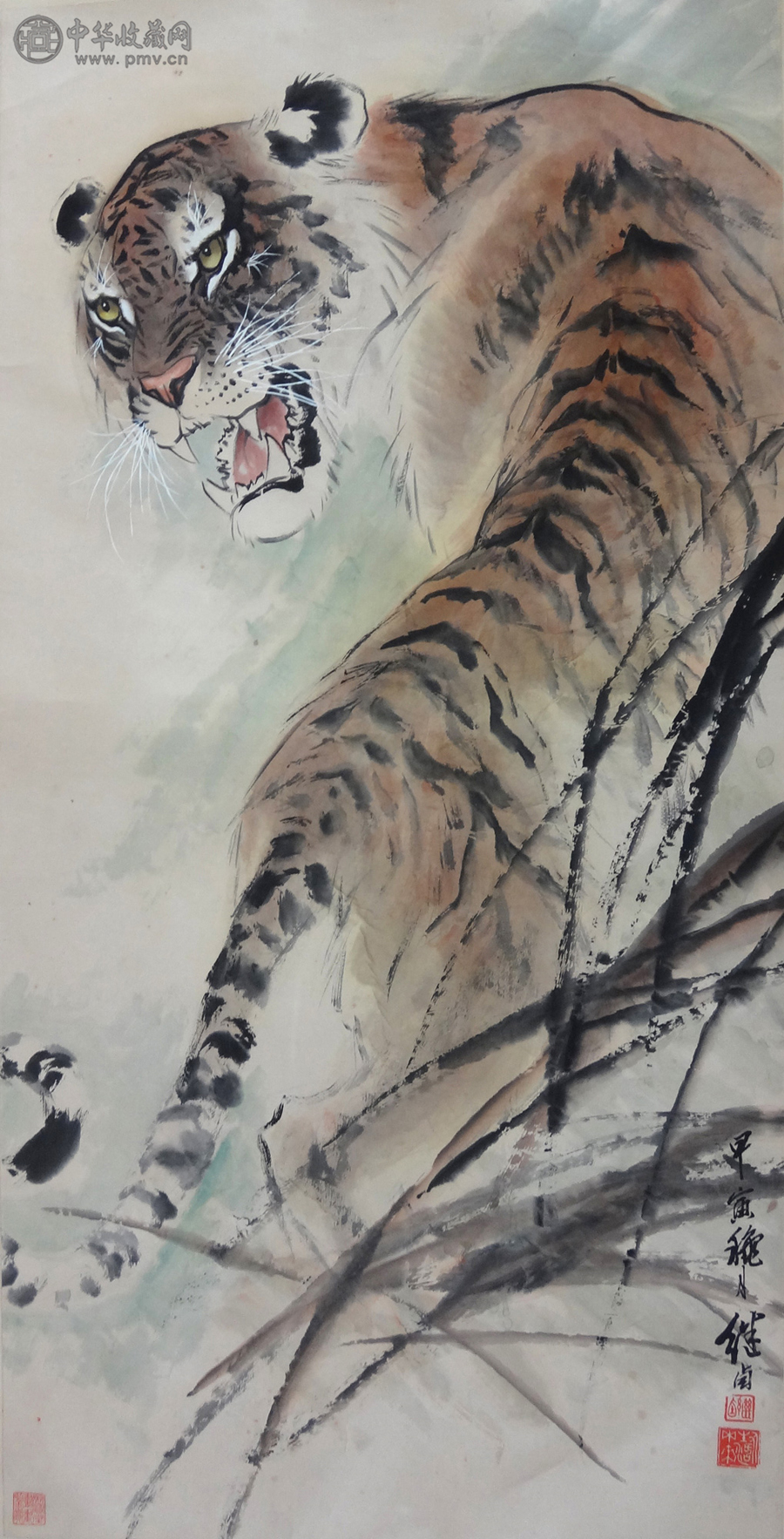 刘继卤（1918-1983） 虎  68x136cm