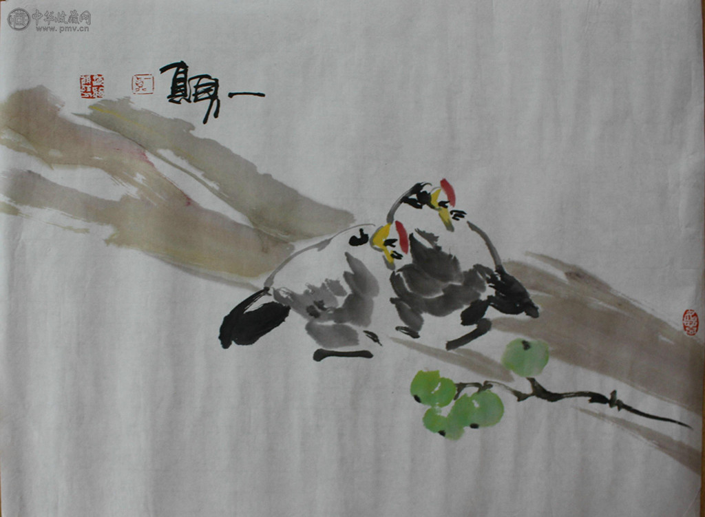 齐新民《花鸟》52x70cm
