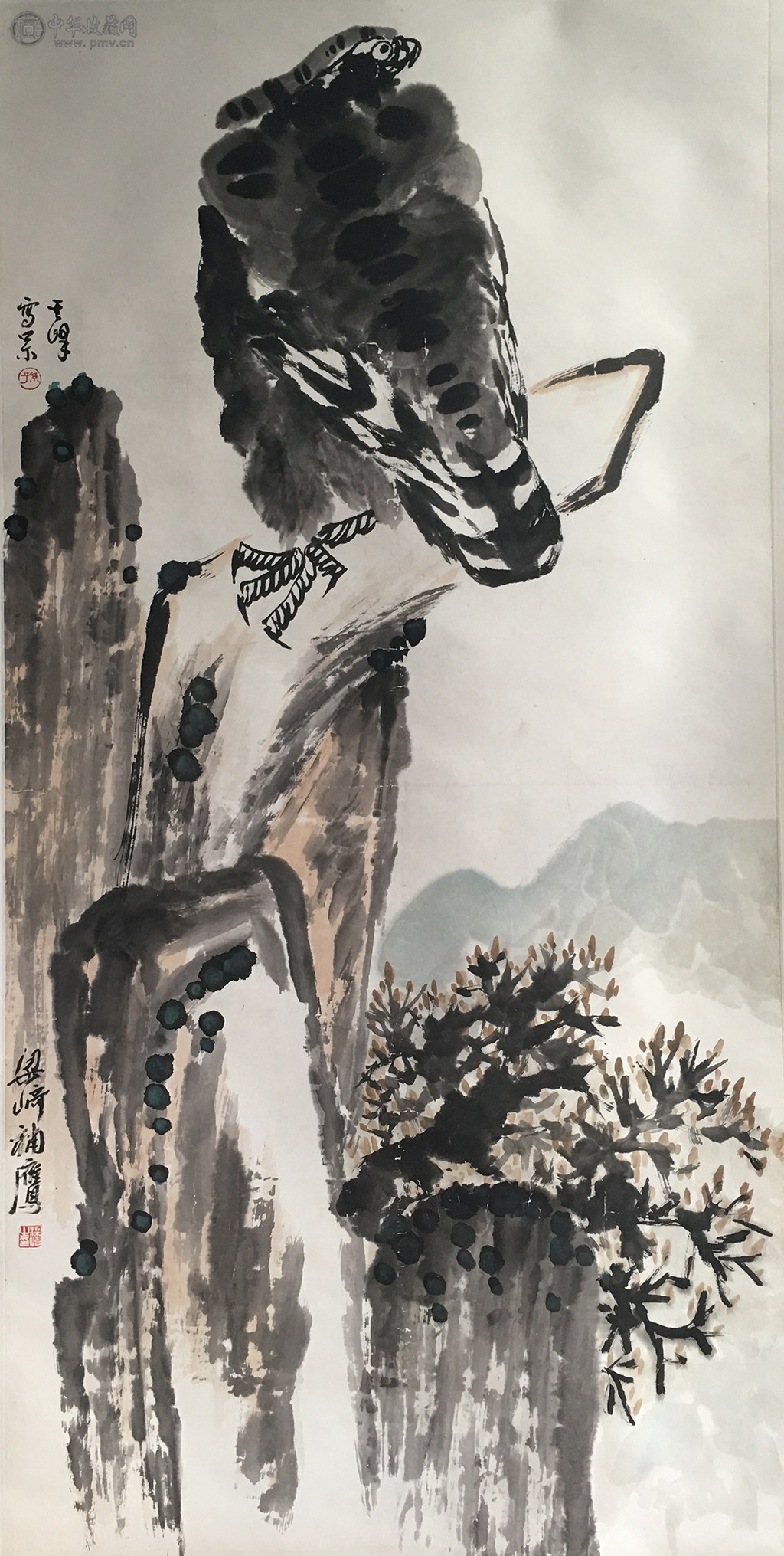 孙其峰 梁﨑合作《花鸟》137x70cm