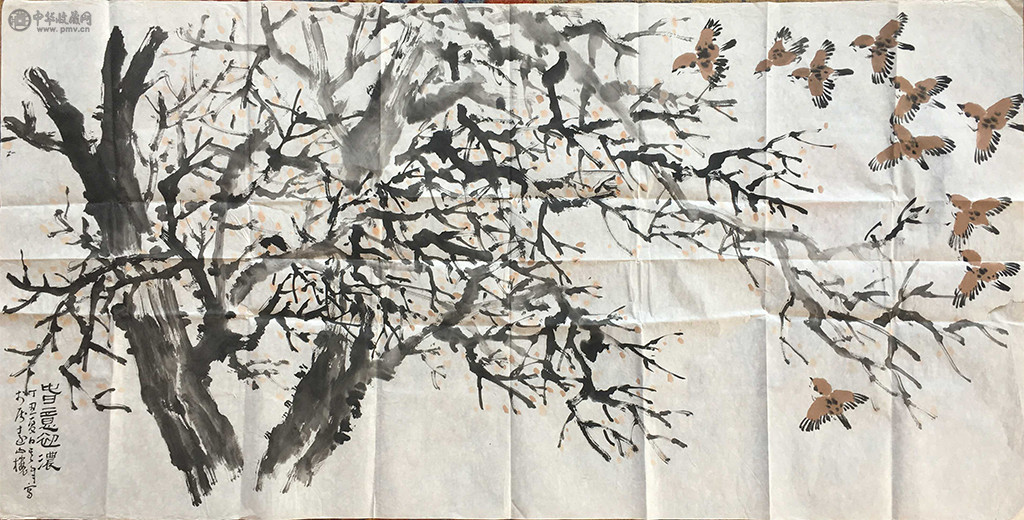 孙其峰《花鸟》137x69cm