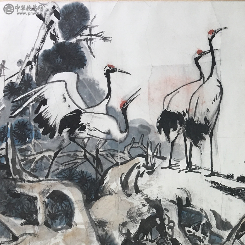 袁晖《松鹤延年图》179x97cm 2