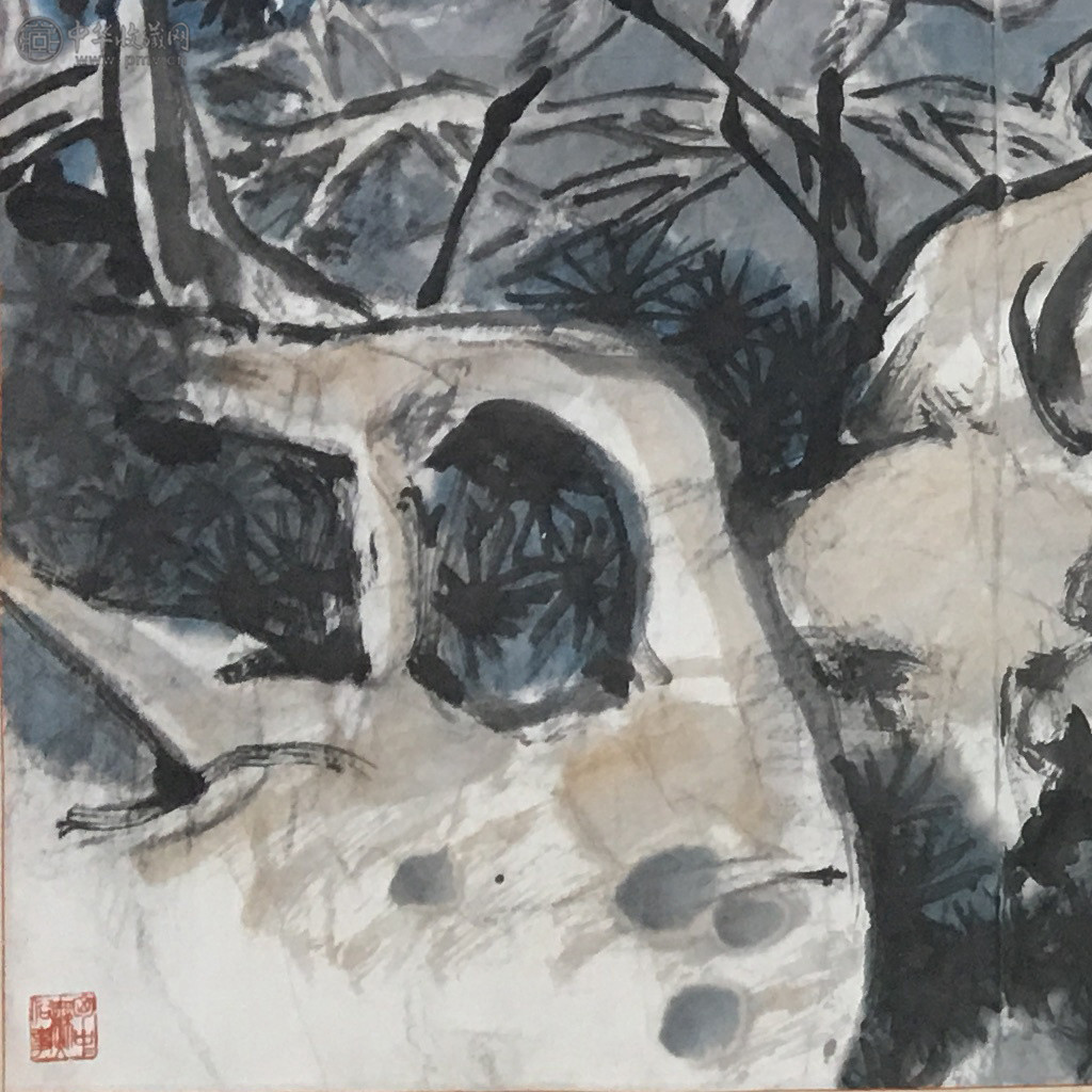 袁晖《松鹤延年图》179x97cm 4