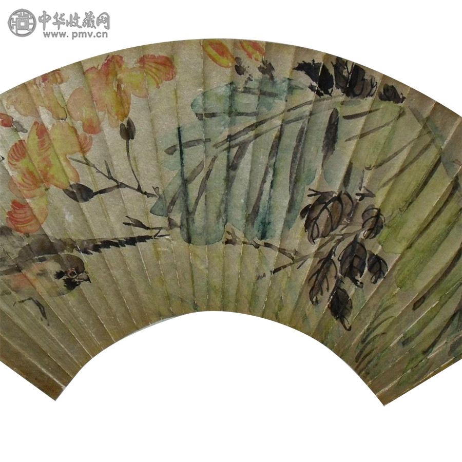 任伯年《花鸟》52x21cm 2