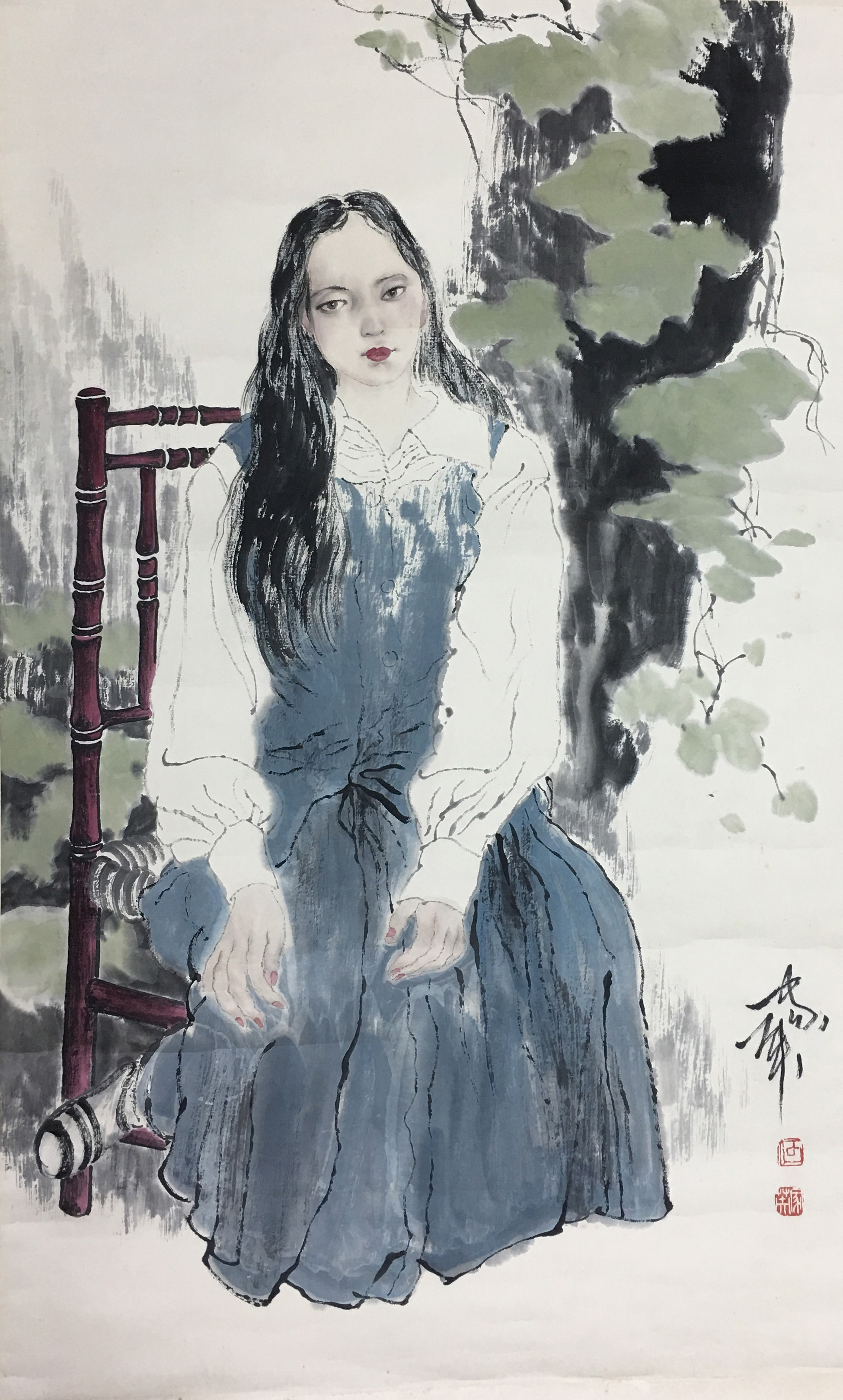 何家英《人物》--102x50cm-(1)