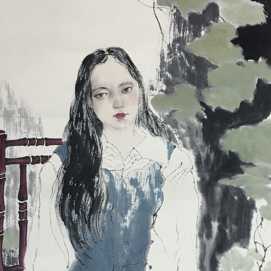 何家英《人物》--102x50cm-(2)