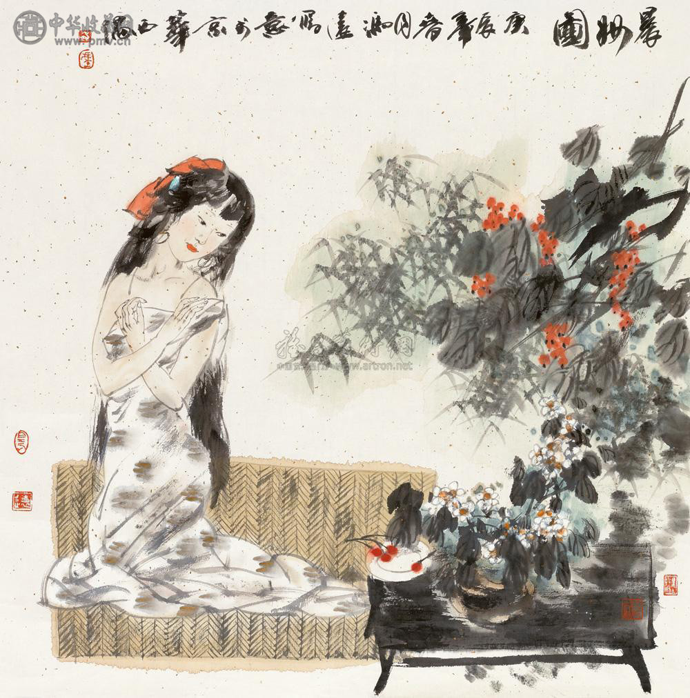 冯远《仕女图》136x68cm