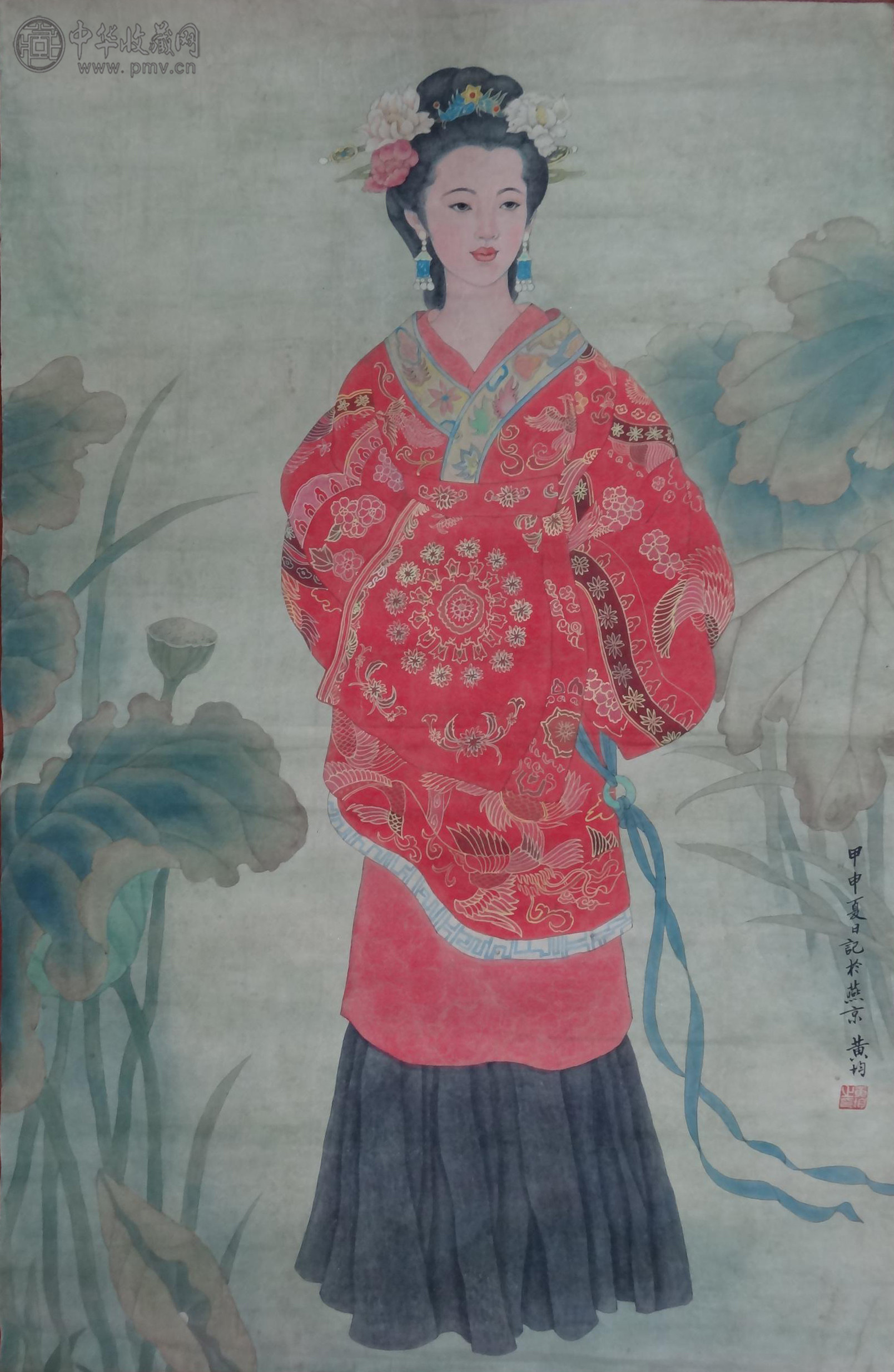 黄均--工笔人物---102x51cm-(1)