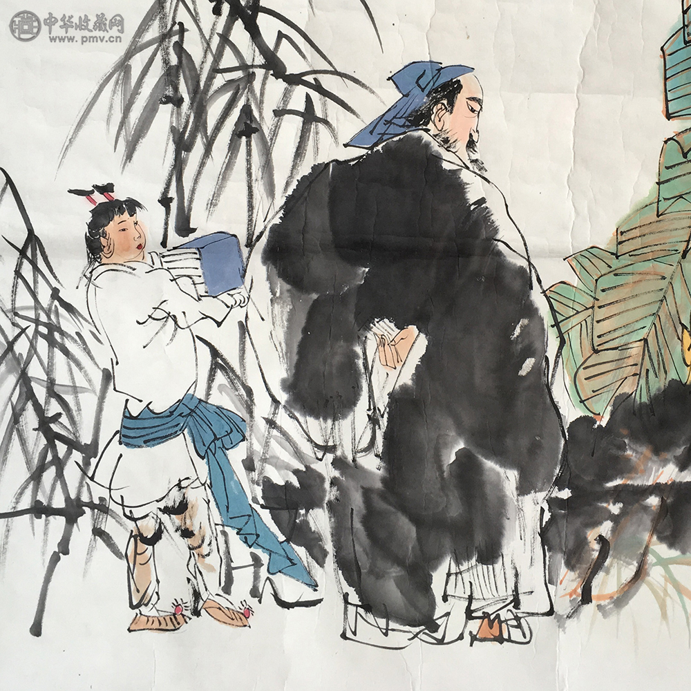 刘大为《东篱赏菊图》90x85cm 2