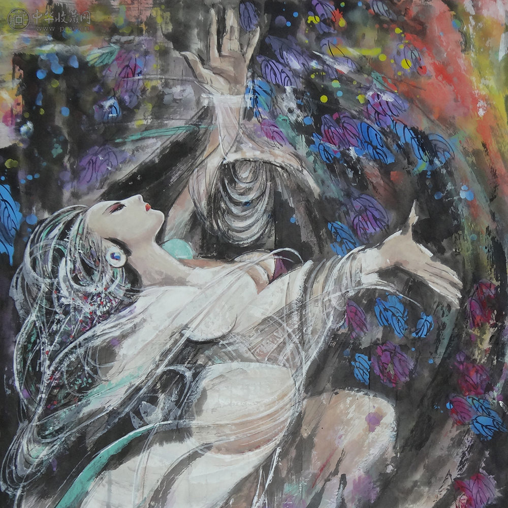 石齐《女娲补天》97x97cm 2