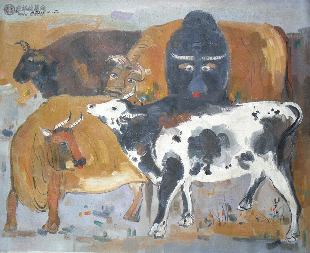 吴冠中《五牛图》 1