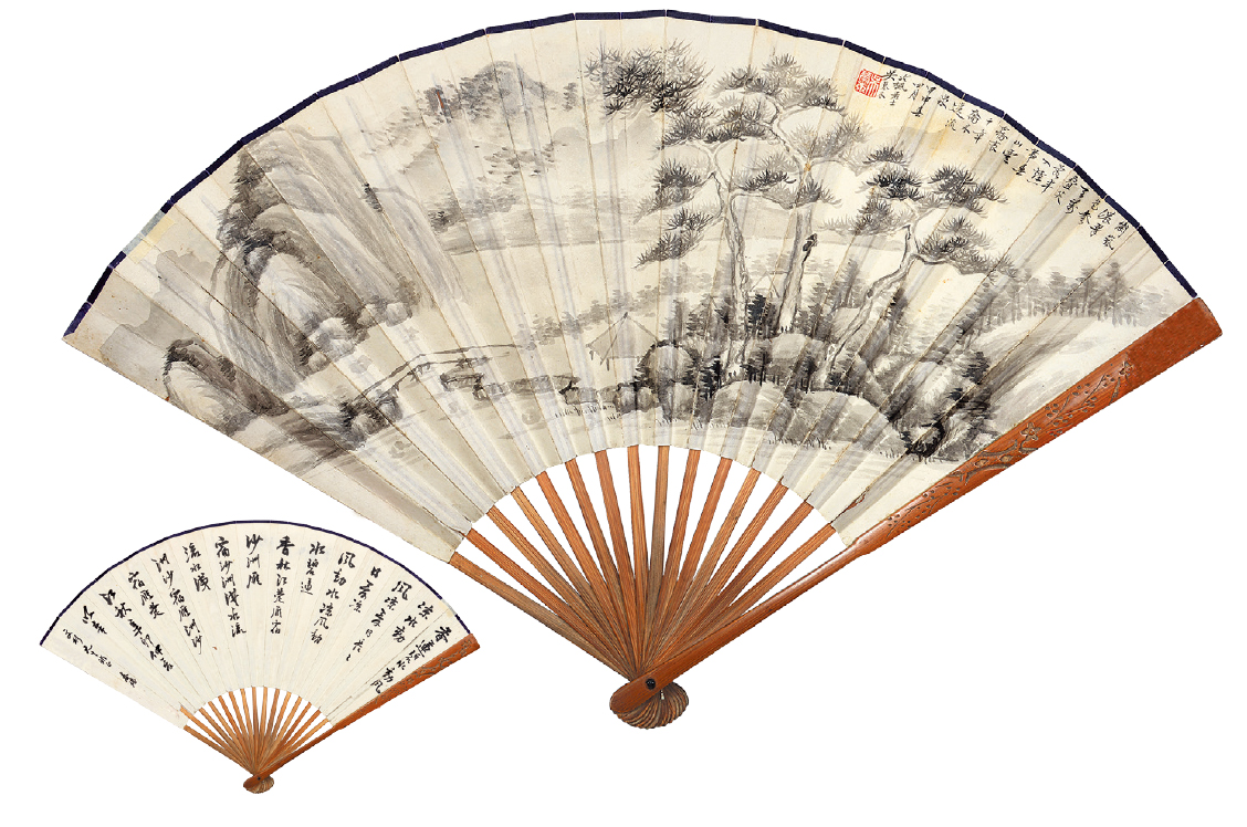 吴琴木 山水 纸本成扇