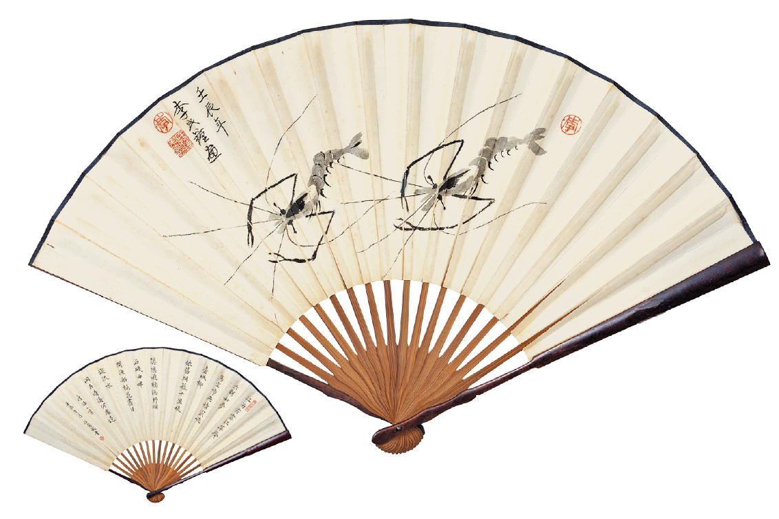 李民钟画、成宪武写 书画成扇