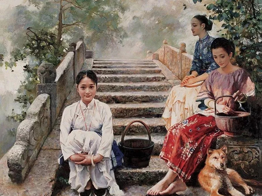 这位画家笔下的江南女子,真美! 这位画家笔下的江南女子,真美!