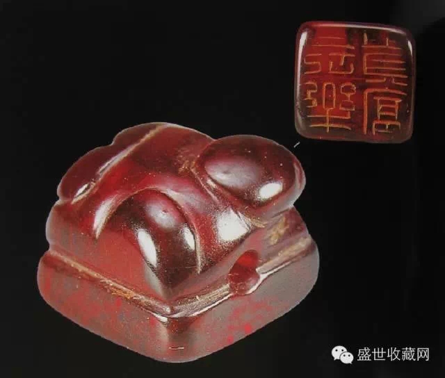 “长乐富贵”琥珀印
