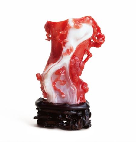 清乾隆 南红花插.jpg