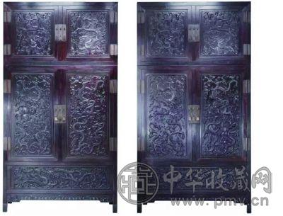 清乾隆 紫檀高浮雕九龙西番莲纹顶箱式大四件柜.jpg