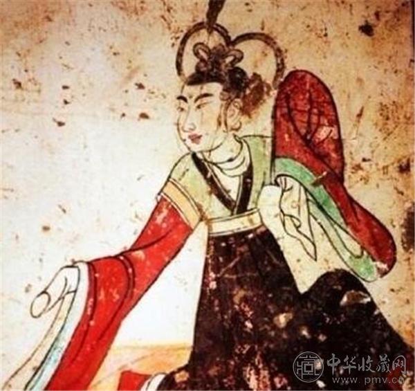 韦贵妃墓壁画《击方馨乐伎图》中的女伎.jpg