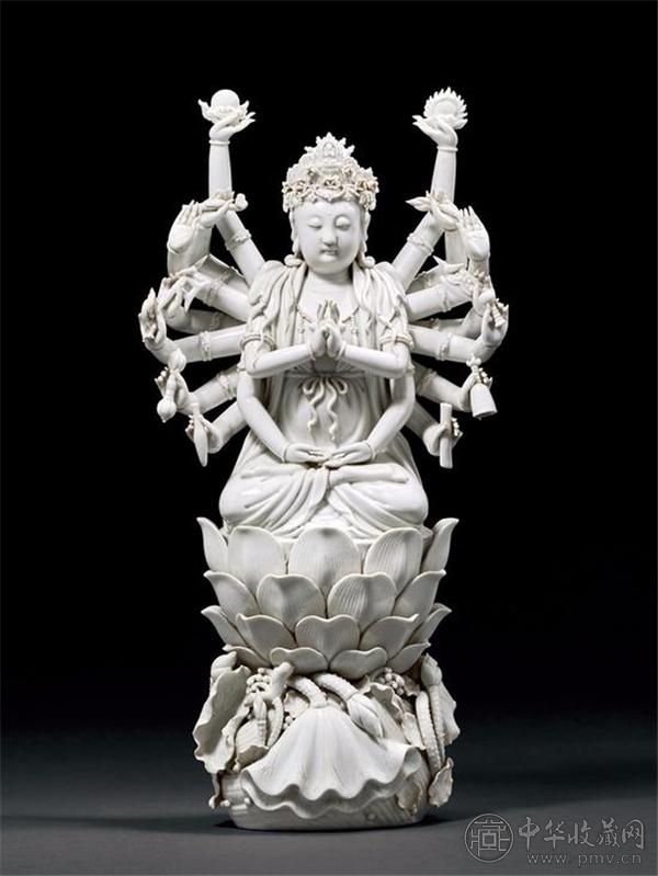 清末民初 德化窑白瓷许云麟制千手观音坐像 38.7cm.jpg