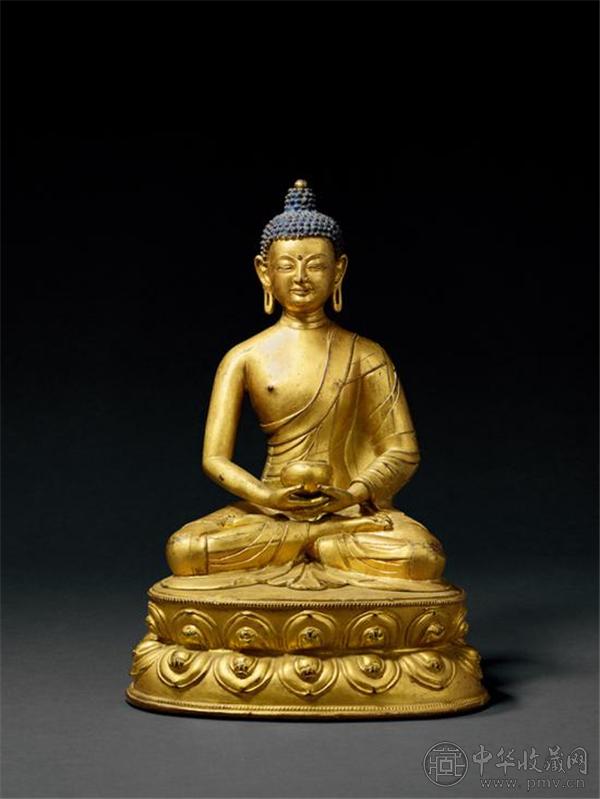 明中期（15-16世纪） 铜鎏金阿弥陀佛 28.6cm.jpg