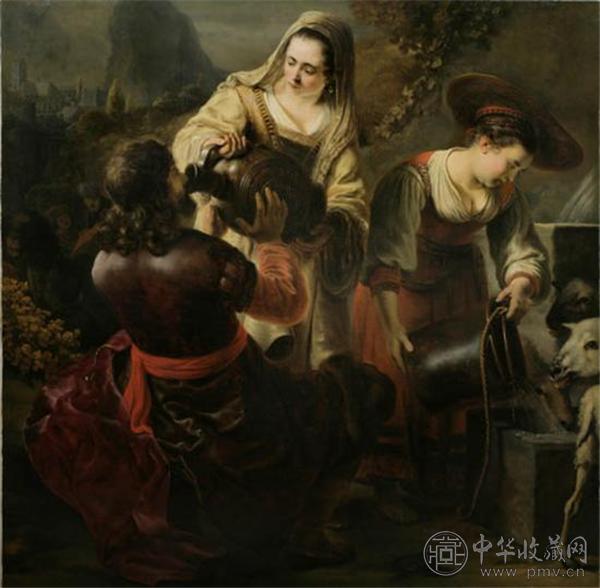 费迪南德·波尔，瑞贝卡和伊莉莎在井边，1645-1646.jpg