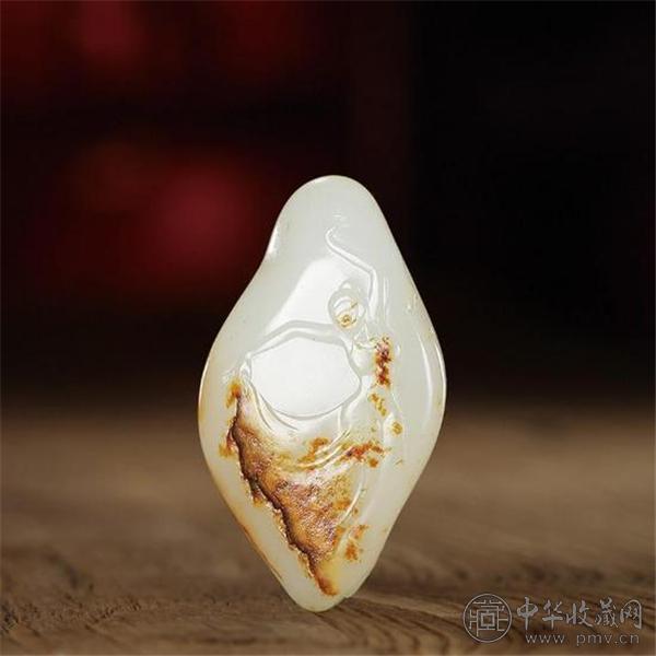 李剑 和田玉籽料舞动的火焰挂件.jpg