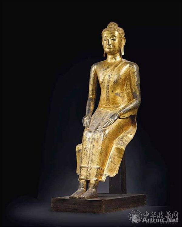 泰国 拉达那哥欣时期十八世纪 漆金铜释迦摩尼佛坐像.jpg