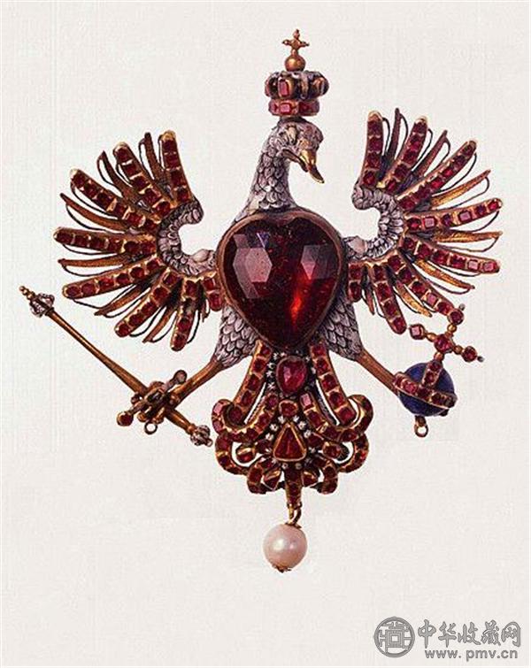 路易十四王者雄鹰（公元17世纪中期、材质：钙铝榴石、镀金、红宝石、珍珠、祖母绿）.jpg