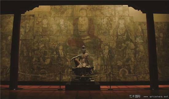 美国堪萨斯城纳尔逊·阿特金斯艺术博物馆藏原广胜寺下寺元代壁画《炽盛光佛佛会图》