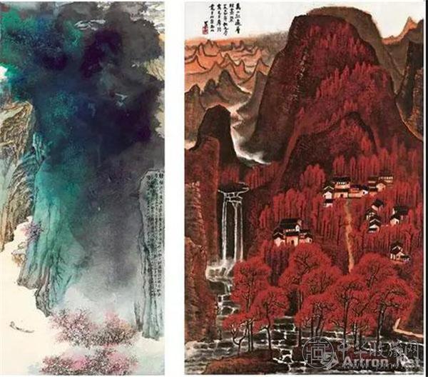 　左上图：张大千《桃源图》1982年作 香港苏富比 2016年4月5日 成交价：HK$ 270，680，000 　　右上图.jpg