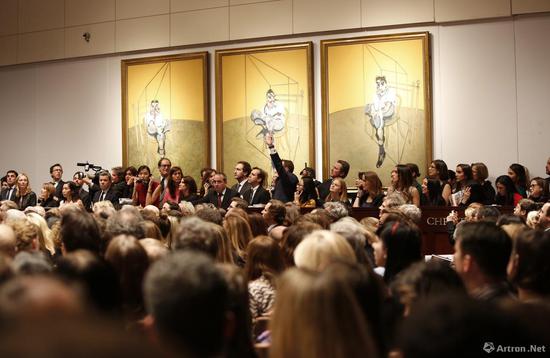 　　2013年纽约佳士得秋拍中，弗朗西斯·培根的《卢西恩·弗洛伊德肖像画习作》以1.42亿美元成交，标志着战后艺术进入最高潮