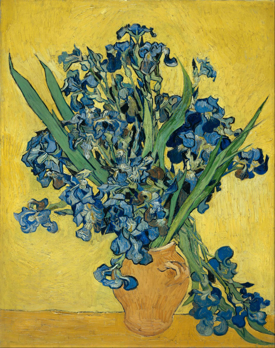 Still Life： Vase with Irises Against a Yellow Background， May 1890， Van Gogh Museum， Amsterdam