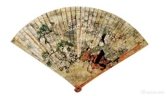 （日）彩绘柏扇 12世纪后期 严岛神社藏