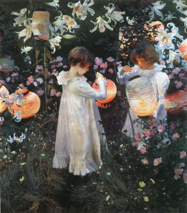 萨金特《康乃馨、百合、玫瑰》1885-1886 图片来自网络