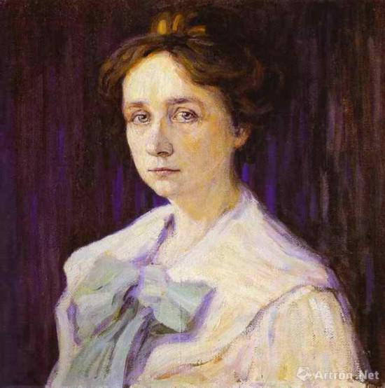 康定斯基为加布里埃尔·穆特画的肖像，1905