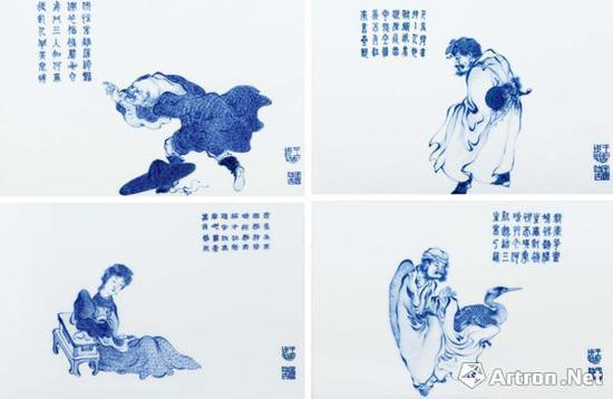 王步《青花人物故事瓷板》 2932.5万元成交 王步最高价纪录