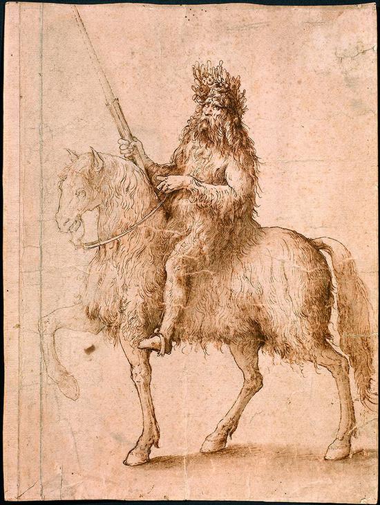 李奥纳多·达·芬奇  意大利 骑士 34×25cm 素描 15世纪