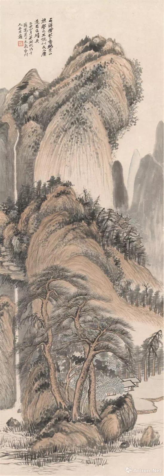 吴湖帆《石溪僧秋山图》 1925年 中华艺术宫藏