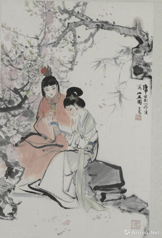 柳旦宅《二玉图》 中国画 1980年 中华艺术宫藏