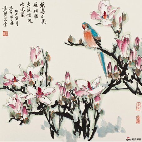 《紫房日暖》68×68cm