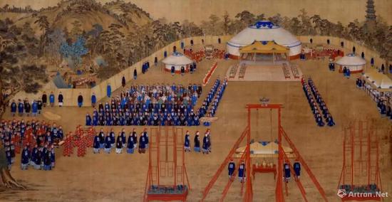 清·郎世宁、王致诚、艾启蒙等《万树园赐宴图》
