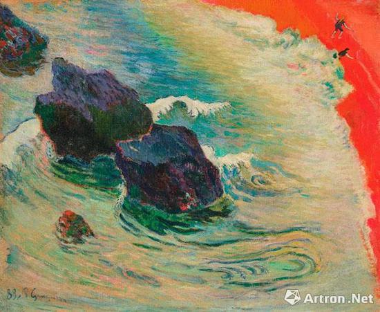 保罗-高更《海浪》 油彩 画布 60.2 x 72.6 cm。 1888年 成交价：3518.75万美元