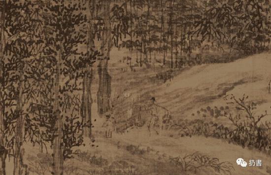 五代 董源《夏景山口待渡图》卷（细节）