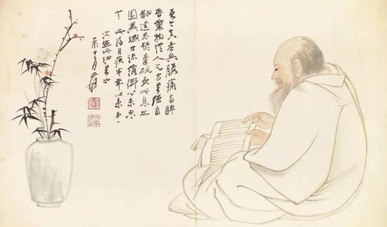 张大千，《细书自画像》，1957年