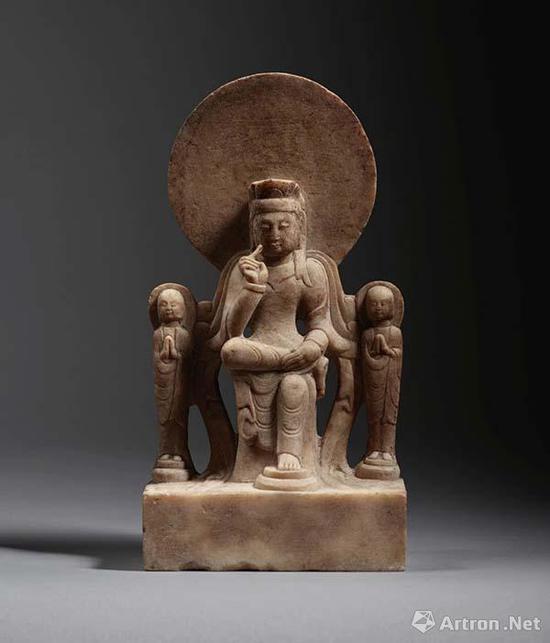 北齐天保十年（559年） 大理石雕思惟菩萨三尊像 高36厘米