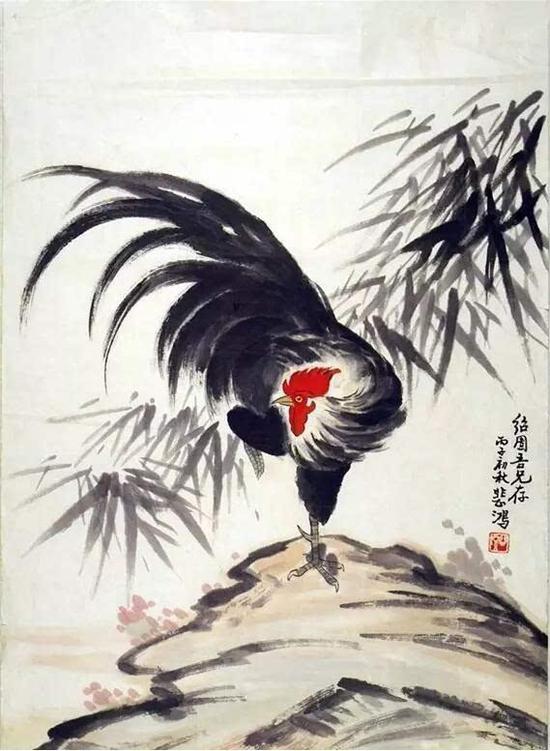 徐悲鸿作品《雄鸡高歌》