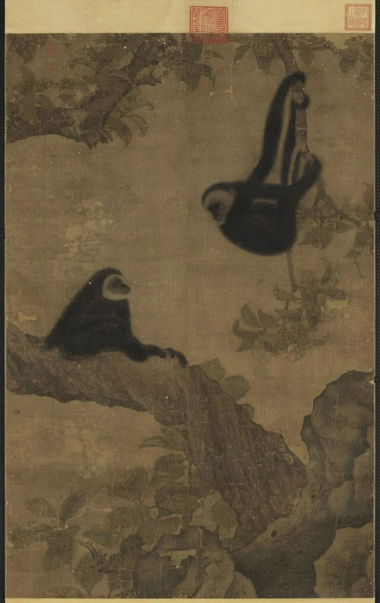 北宋 易元吉 枇杷猿戏图 （传） 绢本 立轴 设色 165x107.9cm台北故宫博物院
