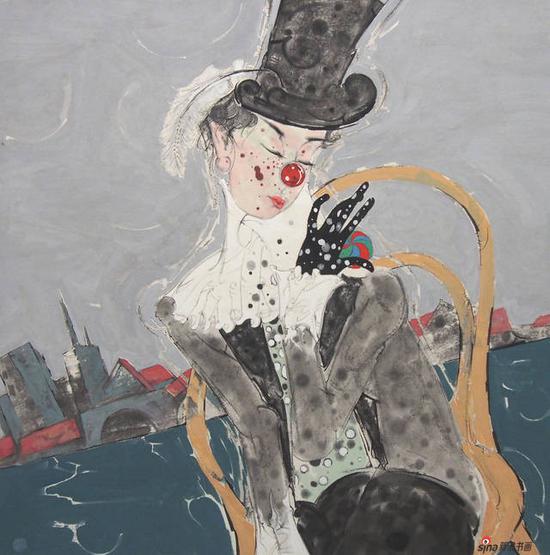 小丑系列之戌-四 68x60cm 纸本水墨 2018