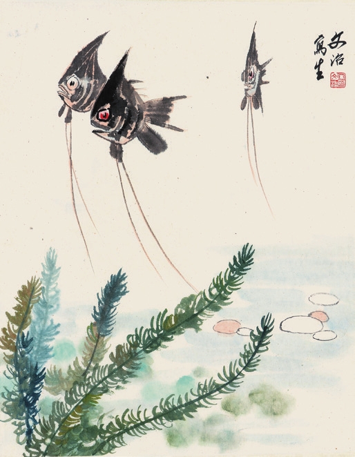 宋文治 鱼 纸轴