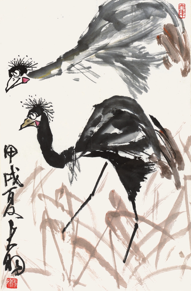陈大羽 双鹭 框